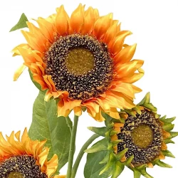 Solros på stjälk med 3 blommor, 85cm, konstgjord blomma