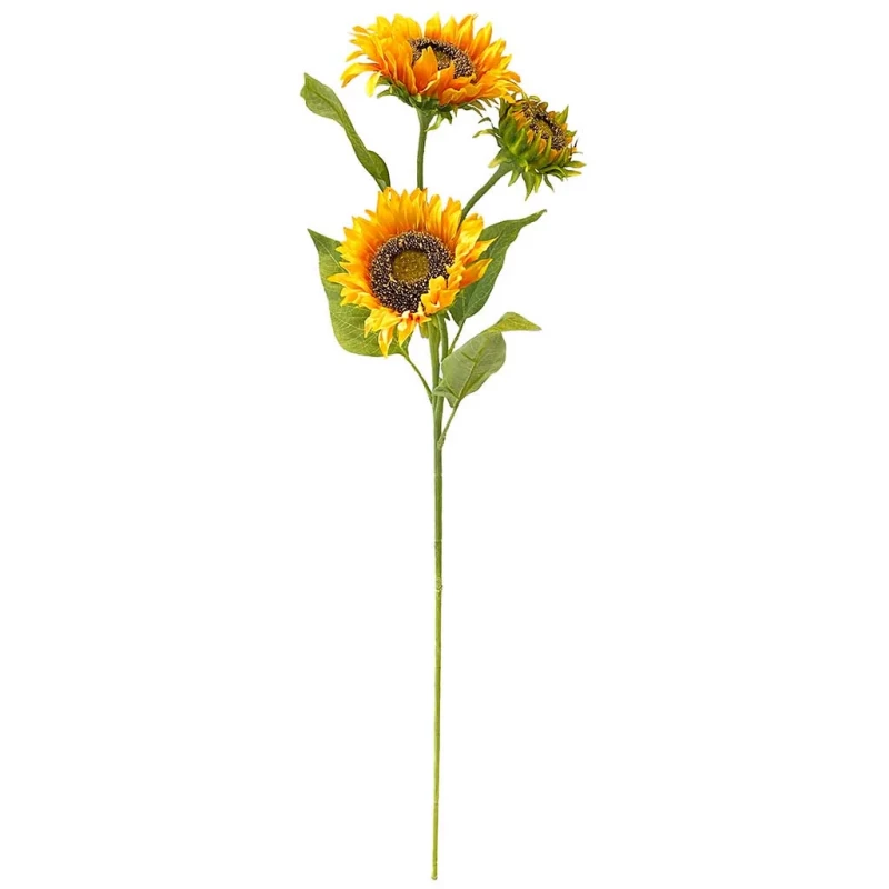 Solros på stjälk med 3 blommor, 85cm, konstgjord blomma