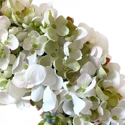 Hortensiakrans, vit, 40cm, konstgjord blomma