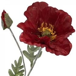 Vallmo på stjälk, röd, 70cm, konstgjord blomma
