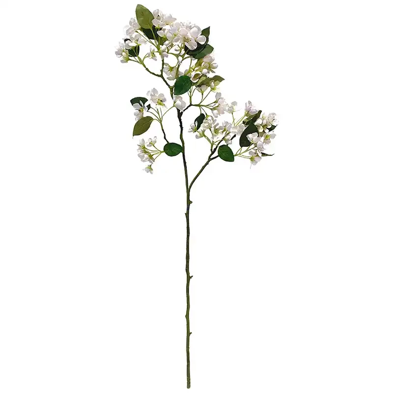 Blommande gren, vit, 90cm, konstgjord gren