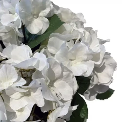 Hortensia vit, i flätkorg, 45cm, konstgjord blomma