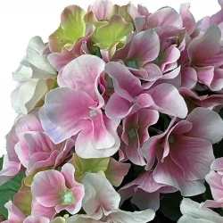 Hortensia rosa, flätkorg, 45cm, konstgjord blomma