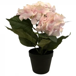 Hortensia i kruka, Rosa, 45 cm, Konstgjord blomma