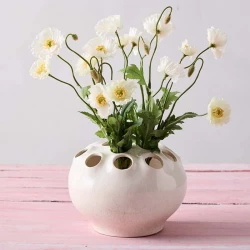 Vallmobukett, vit, 36cm, konstgjord blomma