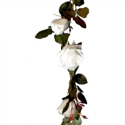 Rosranka, m 8 rosor, vit, 145 cm, konstgjord ranka
