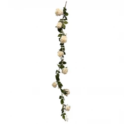 Rosranka, med 8 rosor, creme, 145 cm, konstgjord ranka