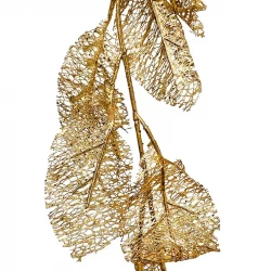 Lövranka i guld med mönster, 180cm, konstgjord vinranka