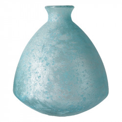 Knubbig Vas, antik look, ljusblå, H: 19 cm