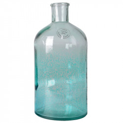 Flaskvas i oxiderat glas, aqua, H: 28 cm