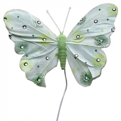 Fjärilar på ståltråd, 3 färger, 3 st, konstgjorda fjärilar