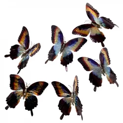 Fjärilar på klämmor, Metalic, 6 st, Konstgjorda Djur