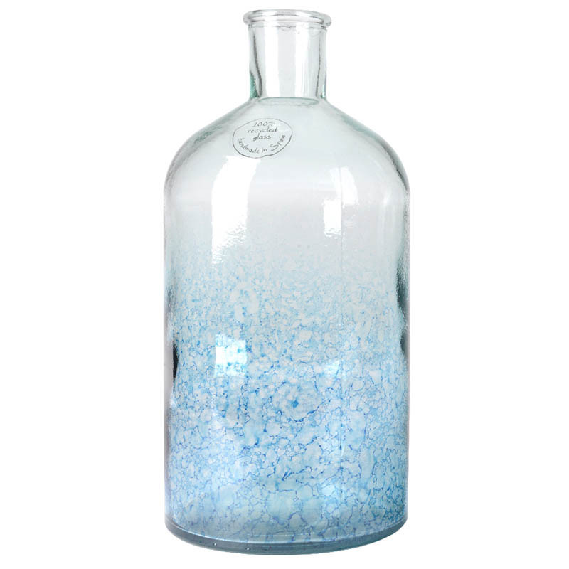 Flaskvas i oxiderat glaset, ljusblå, H: 28 cm