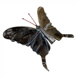 Fjärilar på klämma, 3 storlekar 6 st., naturliga, konstgjorda djur
