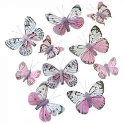 Fjärilar, 10 st., med klips