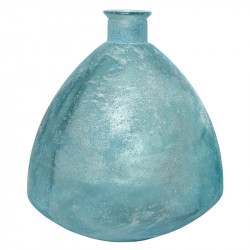 Knubbig Vas, antik look, ljusblå, H: 44 cm