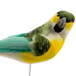 Fågel på pinne 23 cm Turkos, konstgjort djur
