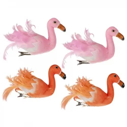 Flamingo med klämma, 13cm, 4 st per förpackning, konstgjort djur