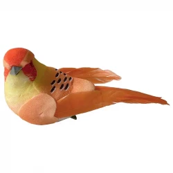 Fåglar på klämma, orange, 10,5 cm, 3 st. per förpackning, konstgjord fågel