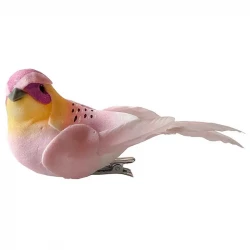 Fåglar på klämma, rosa, 10,5 cm, 3 st. per förpackning, konstgjord fågel