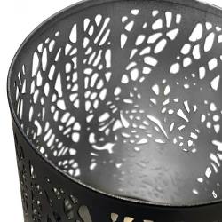 Ljusstake med mönster, silver/svart, Ø10cm