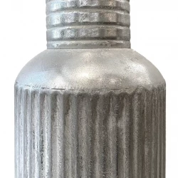 Golvvas i metall, silver med mönster, 68cm