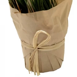 Kryddört - Gräslök i pappersinslagen kruka, konstgjord växt