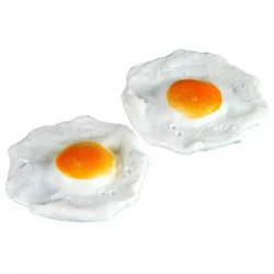 Stekta ägg, 2 st. konstgjord mat