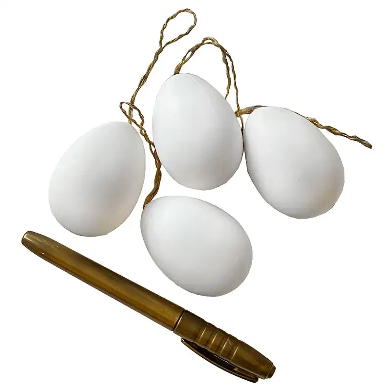 Ägg med guldbläck för dekoration, 4 stycken, konstgjorda ägg