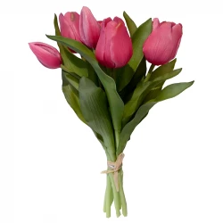 Tulipanbuket, rosa, 31cm, kunstige blomster