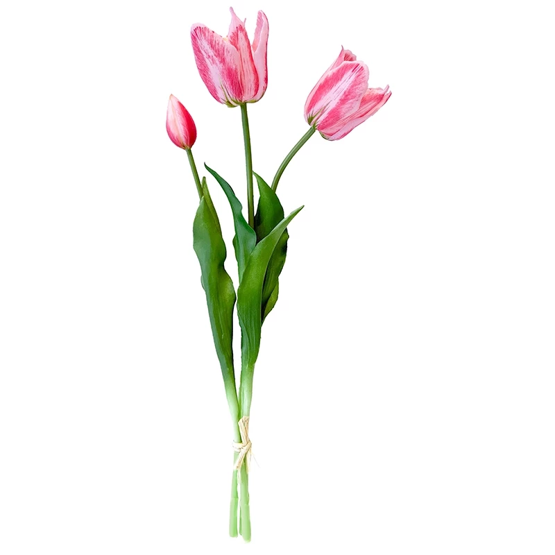 Tulpanbukett, 48cm, pink, konstgjord blomma