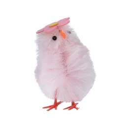 Kyckling, 11 cm, rosa, påsk, konstgjord kyckling