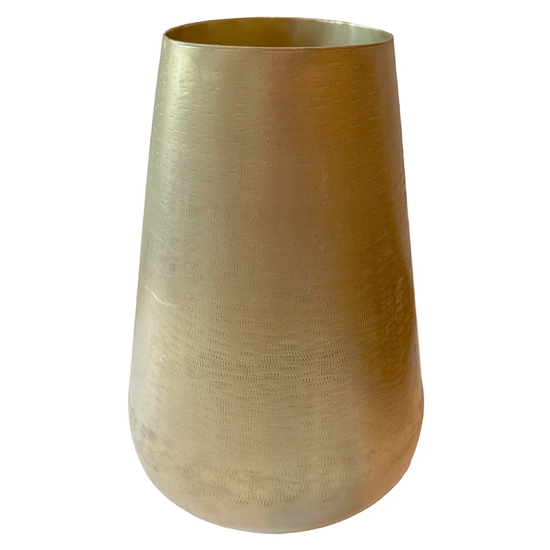 Vas i aluminium, 37,5cm, guld