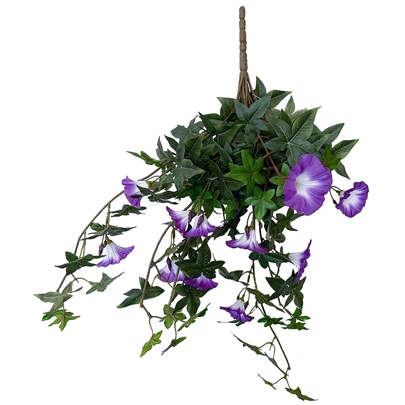 Petunia, morning glory, hängande, UV, 65cm, konstgjord blomma