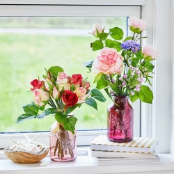 Ros på stjälk, London, rosa, 110cm, konstgjord blomma