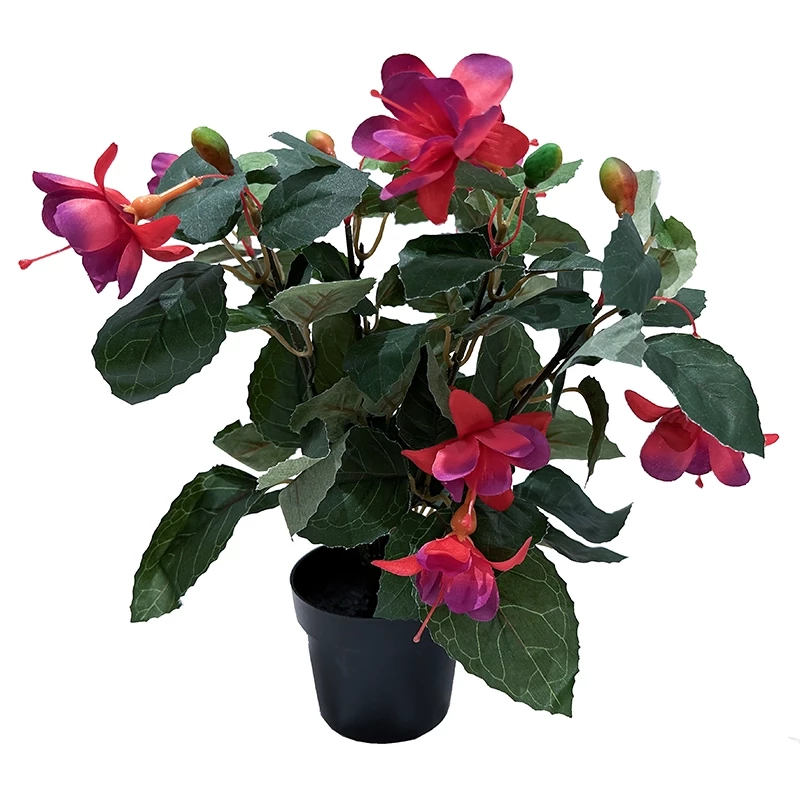 Fuchsia i kruka, 30cm, pink, konstgjord blomma