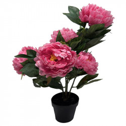 Pion i kruka, 57cm, pink, konstgjord blomma