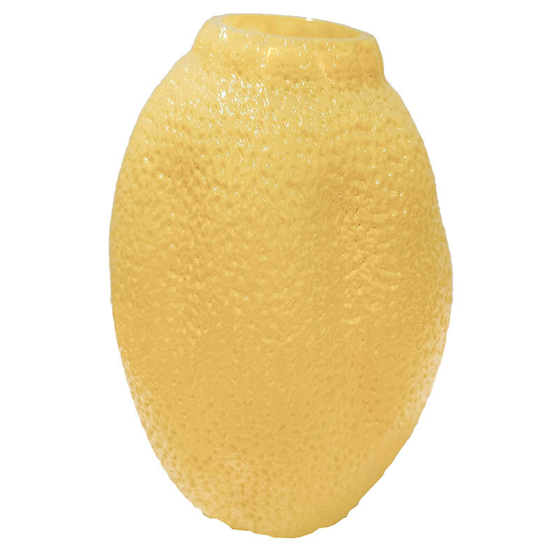 Citronvas i glas, 29cm, gul