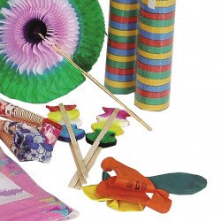 Nyårsparty påse-kit, bordspynt i multifärg