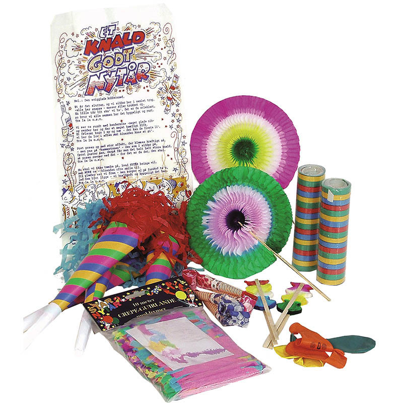 Nyårsparty påse-kit, bordspynt i multifärg