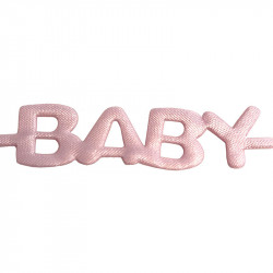 BABY-bokstavsband utstansat, 1,8 m rosa