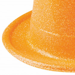Hög hatt med glitter, Orange
