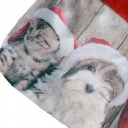 Julstrumpor med motiv av Schnauzer och kattunge,2 st./förpa