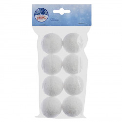 Snöbollar med upphängning, 4 cm i förpackning med 8 st.