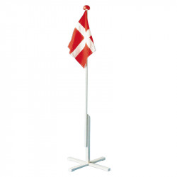 Flaggstång 150 cm med kryssfot och fastmonterad dansk flagg