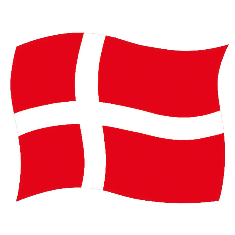 Självhäftande flagga, Dannebrog, A5, (10 st. / Förpackning)