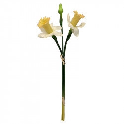Påskliljor i knippe, 3 st, Vit/Gul, H52cm, konstgjord blomma
