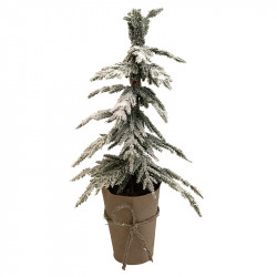 Mini-barrträd m snö i pap.somslag, plastgran, 45 cm, konstgj