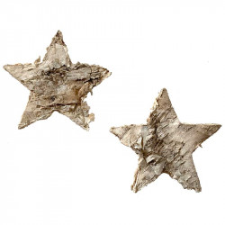 Stjärnor i bark till dekoration,4cm