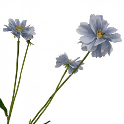 Blåklint, 5 blommor och 2 knoppar, Blå, konstgjord blomma